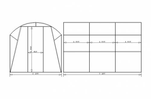 Теплица чертежи с размерами